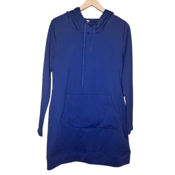 Women's L Fabletics Hoodie Pullover Sweatshirt Fleece Blue Sporty Hooded Active - Picture 1 of 6